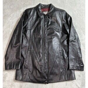 VTG 80s Wilsons Leather Coat Jacket Womens Size Small Black Thinsulate Lined